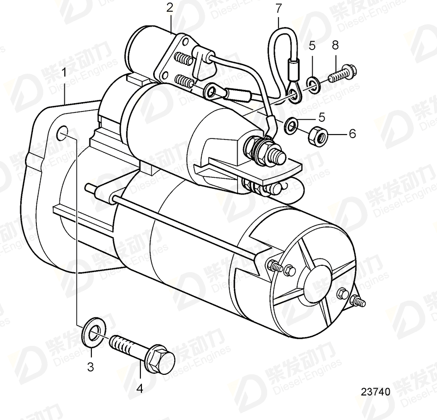 volvo penta Starter motor 21645118 Drawing volvo penta Starter motor 21645118 Drawing
